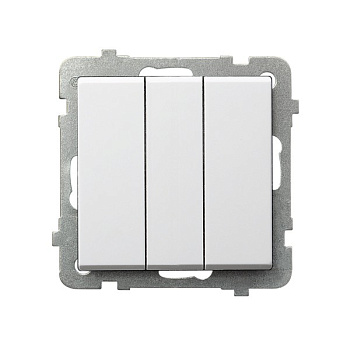 Ospel Sonata Белый Выключатель 3-клавишный , без рамки ŁP-13R/m/00