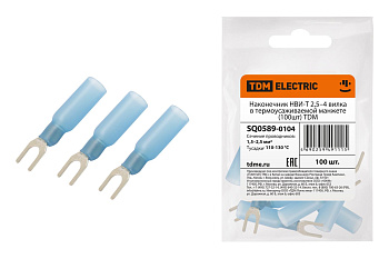 TDM Наконечник НВИ-Т 2,5–4 вилка в термоусаживаемой манжете (100шт) SQ0589-0104