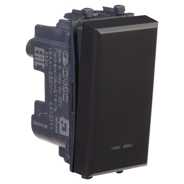 Купить DKC Переключатель модульный, "Avanti", "Черный матовый", 1 модуль