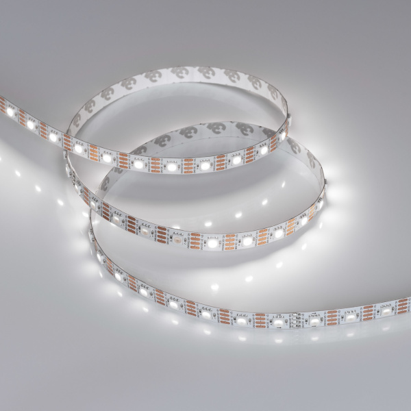 Arlight Лента SPI-B60-10mm 12V White6000-PX1-RAM (9.3 W/m, IP20, 5060, 5m) (бегущий огонь) 037829