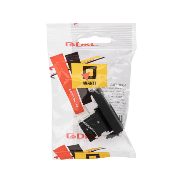 Купить DKC Компьютерная розетка RJ-45 модульная, кат.5е, "Avanti", "Черный матовый", 1 модуль 4412461