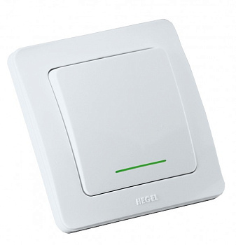 Hegel Мастер внутр Белый ВС10-332 Выключатель 1-клавишный, с индикацией, с самовозвр.