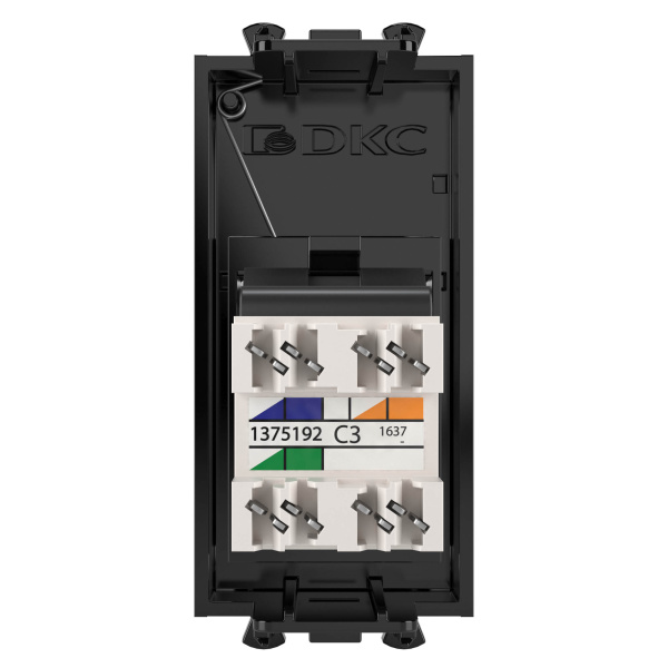 Купить DKC Телефонная розетка RJ-12 модульная, "Avanti", "Черный квадрат", 1 модуль