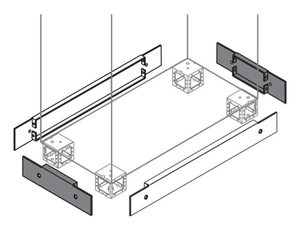 ABB Фланец цоколя фронт./бок.W/D=300мм (2шт) 1STQ007050A0000