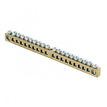 EKF PROxima Шина PEN "ноль-земля" (6х9мм) 20 отверстий латунь крепеж по центру розничный стикер