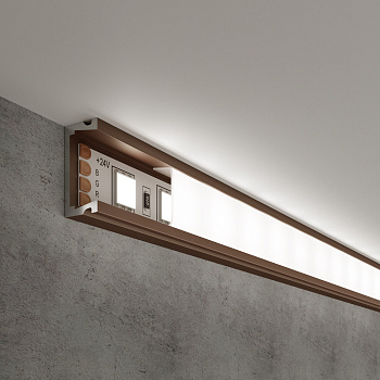 Elektrostandard LL-2-ALP006 Накладной алюминиевый профиль латунь/белый для LED ленты (под ленту до 11mm) a053621