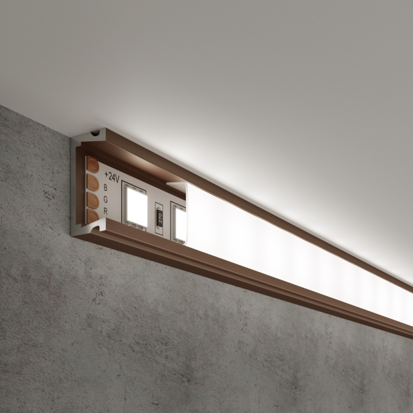 Elektrostandard LL-2-ALP006 Накладной алюминиевый профиль латунь/белый для LED ленты (под ленту до 11mm) a053621
