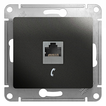 Systeme Electric Glossa Антрацит Розетка телефонная RJ11