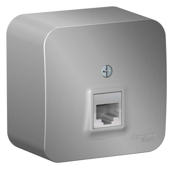 Купить Systeme Electric Blanca наруж Алюминий Розетка компьютерная RJ45, кат.5E, изолир. пластина