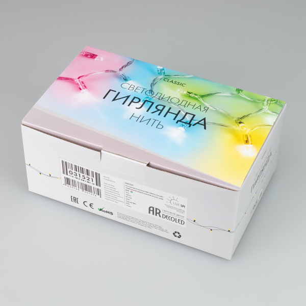 Купить Arlight Светодиодная гирлянда ARD-STRING-CLASSIC-15000-BLACK-100LED-LIVE RGB-SPI (12V, 53W) (Ardecoled, IP65) 031521