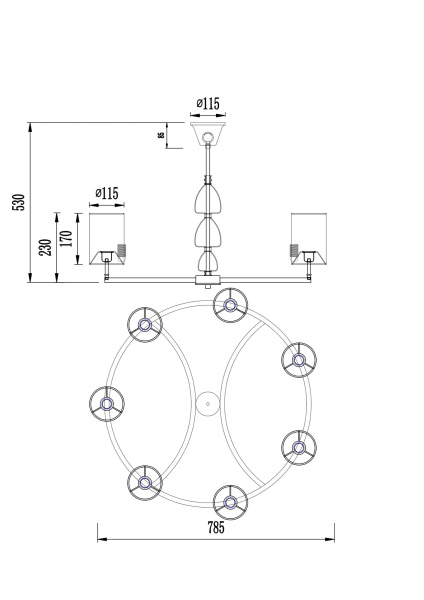 Купить Maytoni Classic Armony Никель Люстра E14 40W H010PL-07N