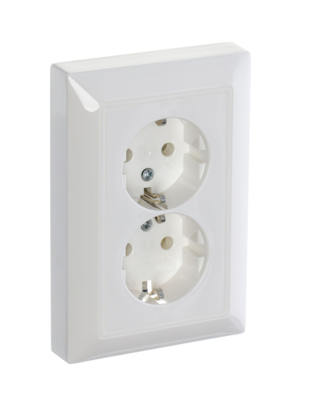 Купить ABB BJB Basic 55 Бел Розетка 2-ая с/з моноблок 2CKA002014A1462