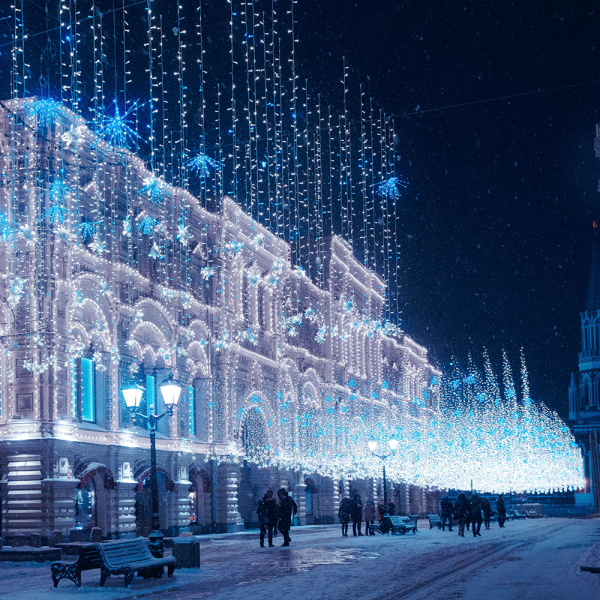 Купить Arlight Светодиодная гирлянда ARD-STRING-CLASSIC-10000-CLEAR-100LED-STD BLUE (230V, 7W) (Ardecoled, IP65) 025787