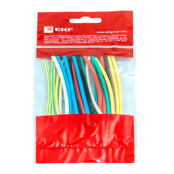 Купить EKF PROxima Термоусаживаемая трубка ТУТ нг 2/1 набор:7 цветов по 3шт. 100мм.