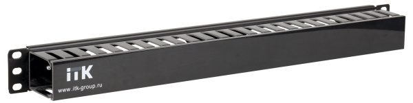 IEK ITK 19" пластиковый каб. органайзер с крышкой, 1U, чер CO05-1PC
