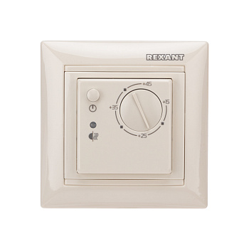 Терморегулятор механический RX-308B (бежевый) (совместим с Legrand серии Valena) Rexant 51-0563