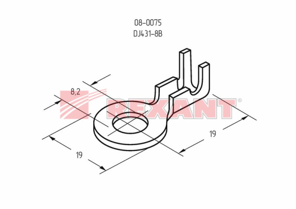 Купить Наконечник кольцевой ø8.2мм 1.5-1.5мм² (НК 8-1,0-1,5) Rexant 08-0075