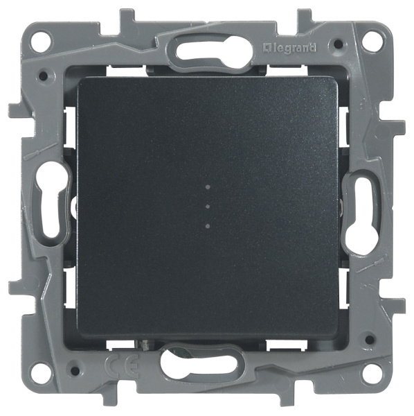 Купить Legrand Etika Антрацит Переключатель с подсветкой, 10А, авт. клем 672615