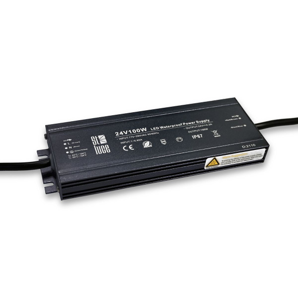 ST Luce ST014.024.100 Блок питания для светодиодной ленты 100Вт, DC24В, 4.17А, IP67, 182*62*17мм.