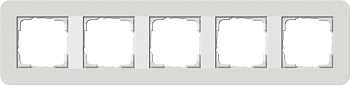 Gira E3 Светло-серый/Белый глянцевый Рамка 5-ая 0215411