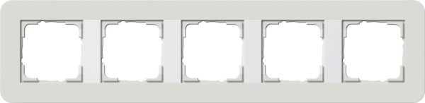 Gira E3 Светло-серый/Белый глянцевый Рамка 5-ая 0215411