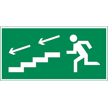 Varton пиктограмма "ПО ЛЕСТНИЦЕ ВНИЗ ВЛЕВО" 400х200мм для аварийно-эвакуационного светильника Vault V5-EM03-60.013.038