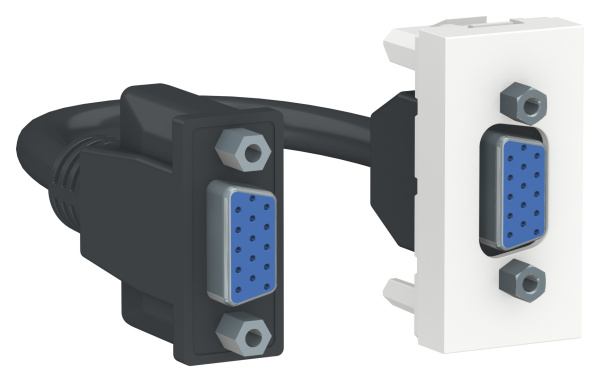 Купить SE Unica Modular Бел Розетка HD15 female (VGA), 1 модуль NU343218