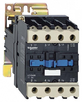 SE Contactors D Контактор 4Р (2 НО + 2 НЗ), АC1 60А, 220В DC 1.8 Вт, расшир. диапазон, зажим под винт LP1D40008MW