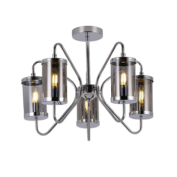 Evoluce SLE102302-05 Светильник потолочный Хром/Дымчатый E14 5*40W