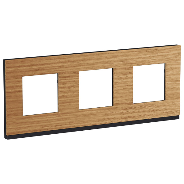 SE Unica Pure Дуб/Антрацит Рамка 3-ная горизонтальная NU600684