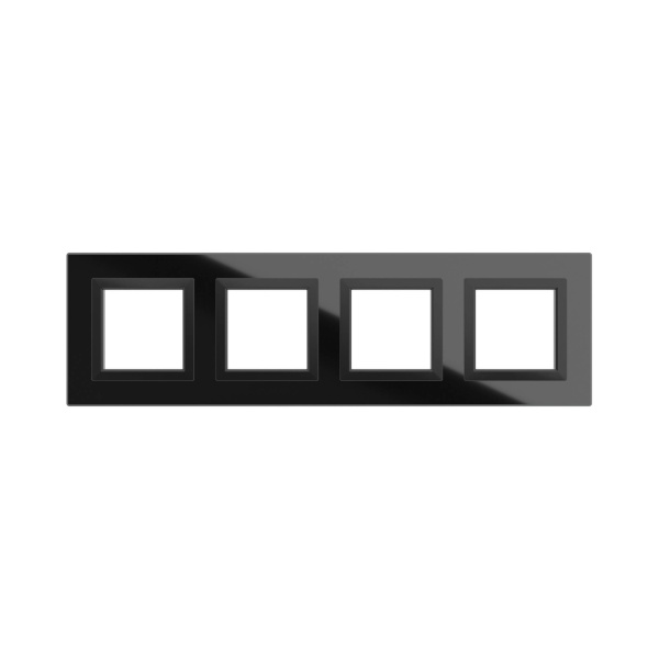 Купить DKC Рамка из натурального стекла, "Avanti", черная, 4 поста (8 мод.)
