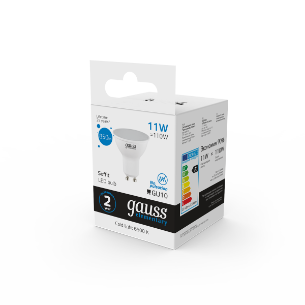 Купить Gauss Лампа Elementary MR16 11W 850lm 6500K GU10 LED 13631