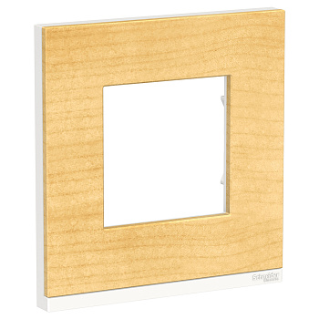 SE Unica Pure Клен/Белая Рамка 1-ная горизонтальная NU600283