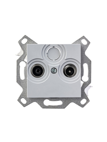 Купить ABB EPJ Levit серый / белый Розетка TV-R, проходная, 7дБ, серый 2CHH083607A6016