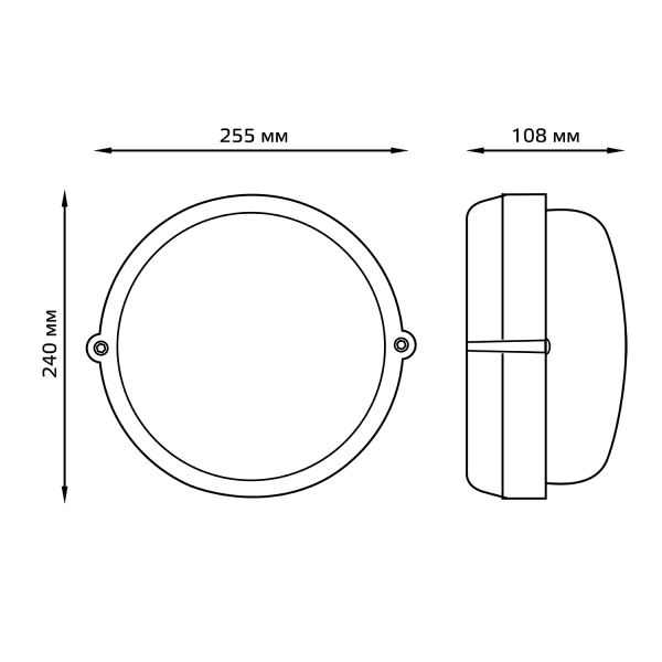 Купить Gauss Светильник НБП IP54 255*240*108 круг под лампу Е27 max 100W, 1/8 926602101