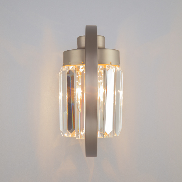 Купить Eurosvet 10128/1 Светильник настенный сатин-никель/прозрачный хрусталь Strotskis a055313