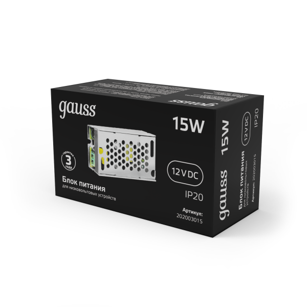 Купить Gauss Блок питания LED STRIP PS 15W 12V 0 202003015