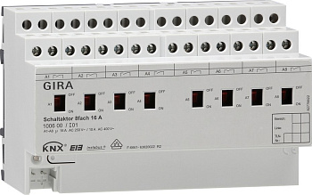 Gira KNX Актор 8-канальный 16 А, возм ручное управление DIN-рейка 100600