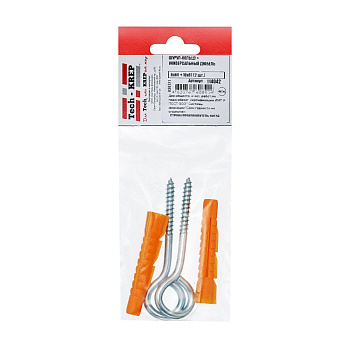 Tech-Krep Шуруп-кольцо 6х60 с унив. дюбелем 10х61 (2 шт) - пакет 114042