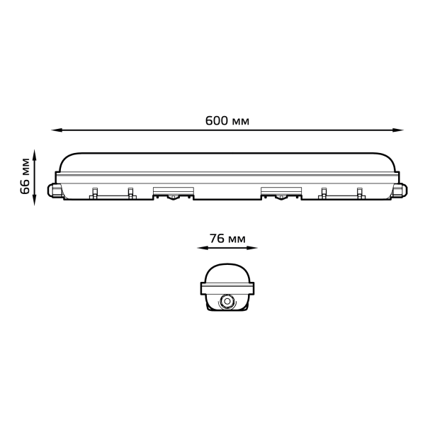 Купить Gauss Светильник линейный СПП-176 EVO 18W 1980lm 6500K 200-240V IP65 600*76*66мм соед в лин LED 864424318