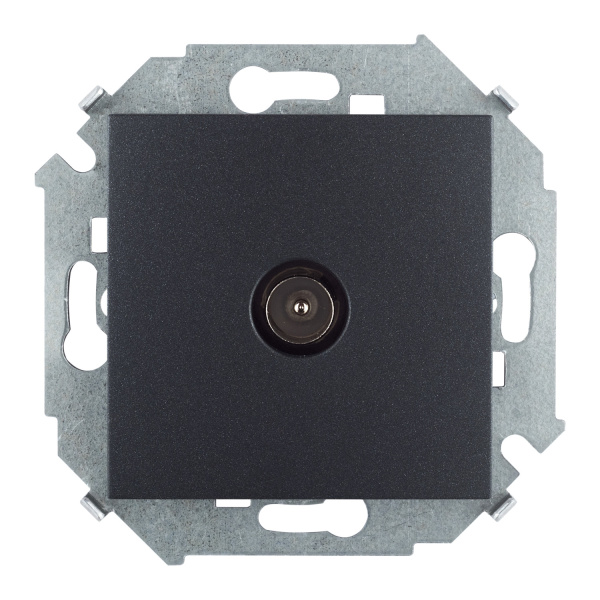 Купить Simon 15 Графит Розетка TV одиночная, винт. зажим 1591475-038