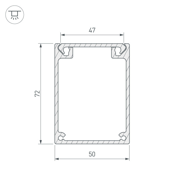Купить Arlight Профиль BOX72-2000 ANOD (Алюминий) 017357