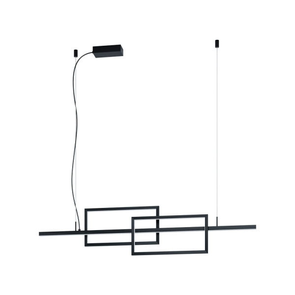 Eglo PUEBLA Подвес светодиодный димм, 32W(LED), L1150, H1300, 4800lm, сталь, черный/пластик, прозрачный 39797