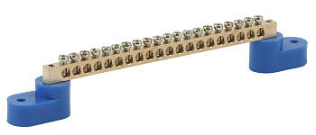 ЭРА NO-222-62 Синий Шина N "ноль" на двух угловых изол ШНИ-6х9-20-У2