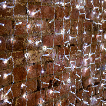 Гирлянда "Светодиодный Дождь" 2x1,5 м, эффект мерцания, прозрачный провод, 230 В, диоды белые 235-315-6