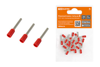 TDM Наконечник-гильза Е1012 1мм2 с изолированным фланцем (20шт) SQ0568-0039