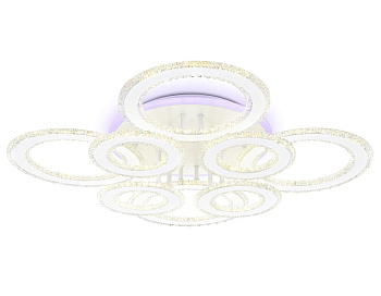 Ambrella Светильник светодиодный потолочный управляемый FA8854/4+4 WH белый 208W 3000K+6400K/3000K/6400K/4200K+4200K 750*750*120 (ПДУ РАДИО 2.4G)