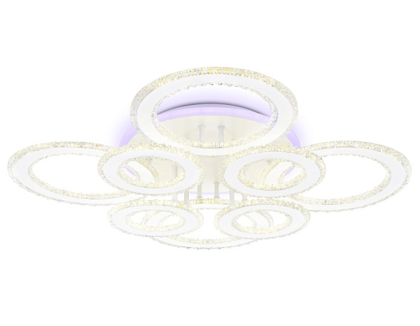 Ambrella Светильник светодиодный потолочный управляемый FA8854/4+4 WH белый 208W 3000K+6400K/3000K/6400K/4200K+4200K 750*750*120 (ПДУ РАДИО 2.4G)