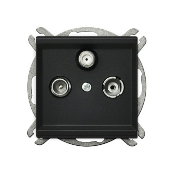 Ospel Sonata Черный металлик Розетка TV-SAT ооконечная, коэффициент затухания 1,5-2 дБ GPA-RS/m/33