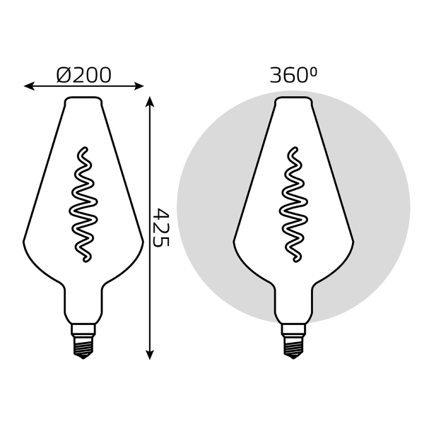 Купить Gauss Лампа Filament Vase 8.5W 165lm 1800К Е27 gray flexible LED 180802005